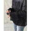 image:imageFloerns Womens Sheer Mesh Long Sleeve Oversized Drop Shoulder Y2k Tee Shirts Black Small