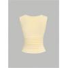 image:imageFloerns Womens Starfish Draped Front Tank Tops Ruched Scoop Neck Sleeveless Y2k TopYellow