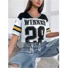 image:imageFloerns Womens Y2k Number Jersey Shirts V Neck Baggy Streetwear Summer T Shirts TopsBlack and White
