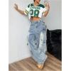 image:imageFloerns Womens Y2k Number Jersey Shirts V Neck Baggy Streetwear Summer T Shirts TopsDark Green