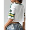 image:imageFloerns Womens Y2k Number Jersey Shirts V Neck Baggy Streetwear Summer T Shirts TopsDark Green