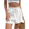image:imageFloerns Womens Beach Elastic Waist Shorts Wide Leg Casual Loose Cute Summer ShortsWhite