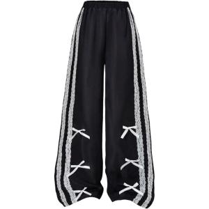 image:imageFloerns Girls Y2K Lace Bow Casual Pants Baggy Elastic Waist Cute Pants with PocketMulticolor