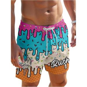 image:imageFloerns Mens Boho Paisley Graphic Print Drawstring Waist Essentials Summer Bandana Shorts with PocketOrange Multi