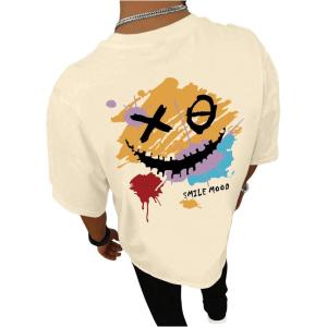 image:imageFloerns Mens Graphic Short Sleeve T Shirt Crew Neck Casual Loose Fit Tee TopsKhaki