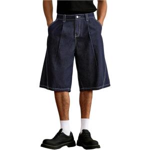 image:imageFloerns Mens Straight Leg Denim Shorts Vintage Hip Hop Baggy Jean ShortsBlue