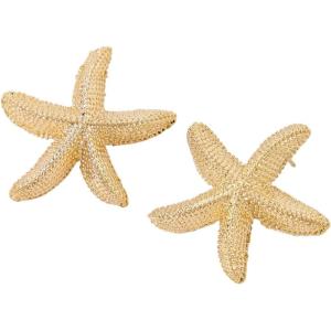 image:imageFloerns Womens Boho Starfish Earrings Pearl Beaded Ocean Earrings AccessoriesLight Gold