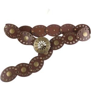 image:imageFloerns Womens Country Western Cowgirl Music Festival Concert Concho Belts PU Leather Adjustable Waist BeltBrown