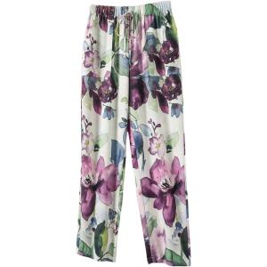image:imageFloerns Womens Leopard Print Drawstring Elastic Waist Sweatpants Straight Leg Casual PantsPurple Multi