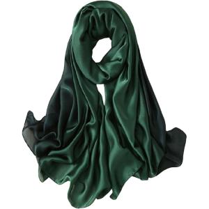 image:imageFloerns Womens Long Satin Scarf Lightweight Wraps Headscarf Trendy Summer ShawlDark Green