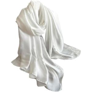 image:imageFloerns Womens Long Satin Scarf Lightweight Wraps Headscarf Trendy Summer ShawlWhite