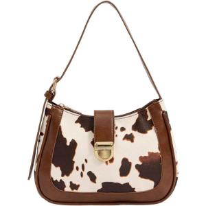 image:imageFloerns Womens Western Cow Print Shoulder Bag Handbag Buckle Underarm Clutch PurseBrown