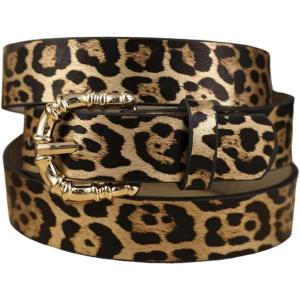 image:imageFloerns Womens Y2K Cheetah Print Leather Belt Adjustable Trendy Waist BeltsBrown and Black