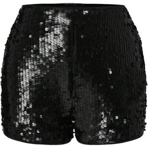 image:imageFloerns Womens Y2k Contrast Sequin Micro Shorts Sparkly Skinny Night Out Hot PantsBlack