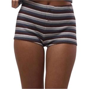 image:imageFloerns Womens Y2k Striped Shorts Low Rise Knit Loungewear Booty Mini ShortsBlue Multi