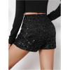 image:imageFloerns Girls Club Sequin Shorts Elastic Waist Party Sparkly Straight Leg ShortsBlack
