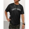 image:imageFloerns Mens Streetwear Y2k Graphic Letter Print Oversized Tee Crew Neck Short Sleeve T Shirt Drip OutfitsBlack Multi