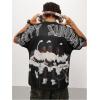 image:imageFloerns Mens Streetwear Y2k Graphic Letter Print Oversized Tee Crew Neck Short Sleeve T Shirt Drip OutfitsBlack Multi