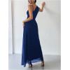 image:imageFloerns Womens Asymmetrical Neck Cocktail Dress Sleeveless Mesh Formal Wedding Guest Bodycon DressesDark Blue