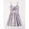 image:imageFloerns Womens Boho Floral Print Twist Front Cami A Line Mini DressPurple