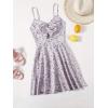 image:imageFloerns Womens Boho Floral Print Twist Front Cami A Line Mini DressPurple