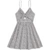 image:imageFloerns Womens Boho Floral Print Twist Front Cami A Line Mini DressWhite Black Floral