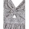 image:imageFloerns Womens Boho Floral Print Twist Front Cami A Line Mini DressWhite Black Floral