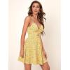 image:imageFloerns Womens Boho Floral Print Twist Front Cami A Line Mini DressYellow