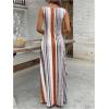 image:imageFloerns Womens Boho Striped Tank Maxi Dress Sleeveless Scoop Neck Summer Vacation Long DressesBrown Striped