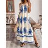 image:imageFloerns Womens Boho Tribal Halter Dress Sleeveless Backless A Line Long DressesBeige Blue Multi