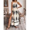 image:imageFloerns Womens Boho Tribal Halter Dress Sleeveless Backless A Line Long DressesBeige Multi