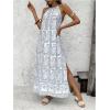 image:imageFloerns Womens Boho Tribal Halter Dress Sleeveless Backless A Line Long DressesBlue Multi