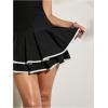 image:imageFloerns Womens Contrast Binding Tube Tops Dress Pleated Tiered Party A Line DressesBlack
