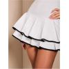 image:imageFloerns Womens Contrast Binding Tube Tops Dress Pleated Tiered Party A Line DressesWhite