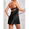 image:imageFloerns Womens Cut Out Back Strapless Satin Tube Bodycon Mini DressBlack