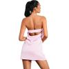 image:imageFloerns Womens Cut Out Back Strapless Satin Tube Bodycon Mini DressLight Pink