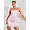 image:imageFloerns Womens Cut Out Back Strapless Satin Tube Bodycon Mini DressLight Pink
