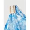 image:imageFloerns Womens Elegant Off The Shoulder Midi Dress Metal Sleeveless Ruched Slim Fit Bodycon Party DressesBlue Floral