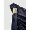 image:imageFloerns Womens Elegant Off The Shoulder Midi Dress Metal Sleeveless Ruched Slim Fit Bodycon Party DressesDark Blue