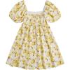 image:imageFloerns Womens Floral Dress Puff Sleeve Dress Square Neck Summer Vacation Picnic Mini DressesYellow