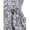 image:imageFloerns Womens Floral Halter Ruffle Tiered Cute Summer Mini Dress Milkmaid Vacation SundressBlack and White