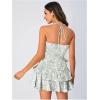 image:imageFloerns Womens Floral Halter Ruffle Tiered Cute Summer Mini Dress Milkmaid Vacation SundressGreen