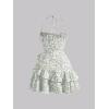image:imageFloerns Womens Floral Halter Ruffle Tiered Cute Summer Mini Dress Milkmaid Vacation SundressGreen