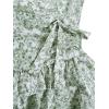 image:imageFloerns Womens Floral Halter Ruffle Tiered Cute Summer Mini Dress Milkmaid Vacation SundressGreen and White
