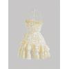 image:imageFloerns Womens Floral Halter Ruffle Tiered Cute Summer Mini Dress Milkmaid Vacation SundressYellow