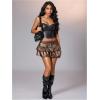 image:imageFloerns Womens Leather Y2k Mini Skirt Layered Ruffle Gothic Punk Low Rise Waist SkirtMocha Brown