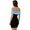 image:imageFloerns Womens Off Shoulder Short Sleeve Mini Dress Bow Front Bodycon DressesLight Blue