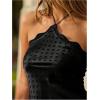 image:imageFloerns Womens Polka Dots Halter Neck Satin Mini Dress Backless Lace Trim Night Out Party DressesBlack