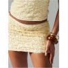 image:imageFloerns Womens Shiny Sequin Low Waist Mini Skirt Sparkly Beaded Bodycon Night Out Party SkirtsApricot