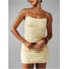 image:imageFloerns Womens Shiny Sequin Low Waist Mini Skirt Sparkly Beaded Bodycon Night Out Party SkirtsApricot